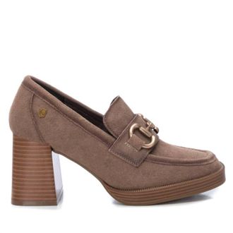 Xti Womens Suede Heeled Loafers In Camel