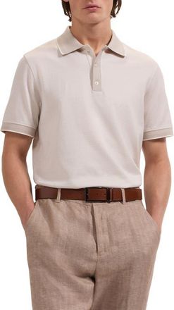 Bugatchi Jacquard Cotton Polo in Limestone at Nordstrom, Size Xx-Large