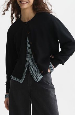 Scotch & Soda Compact Relaxed Fit Button Front Cardigan in Meteorite at Nordstrom, Size X-Large