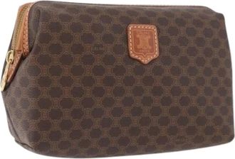 Celine Pre-owned Clutches, female, Brown, Size: ONE SIZE Pre-owned Macadam Canvas Pouch