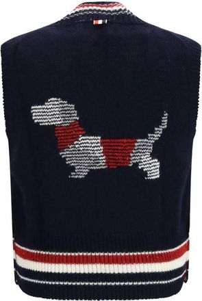 Thom Browne RWB Striped Wool-Blend Sweater Vest - Blue