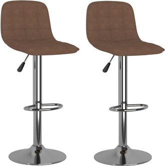 vidaXL Taburetes De Cocina 2 Unidades Tela Marr&oacute;n Vidaxl