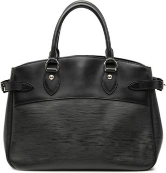 Louis Vuitton Black Noir Leather Handbag Tote Bag (Pre-Owned)