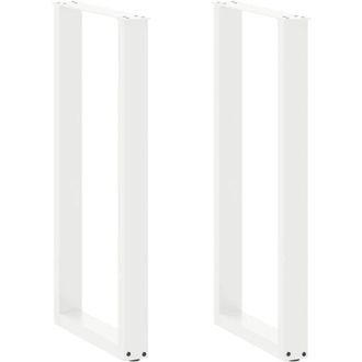 vidaXL Patas Para Mesa De Bar En Forma De U (2 Unidades), Color Blanco, 50 X 100-101 Cm, Acero Vidaxl