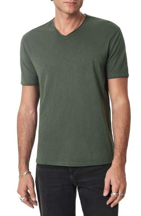 John Varvatos Miles Slub Organic Cotton V-Neck T-Shirt in Moss at Nordstrom, Size Xx-Large