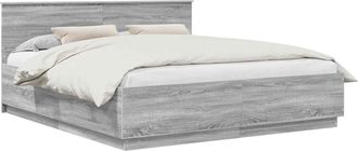 vidaXL Estructura De Cama Con Cabecera Gris Sonoma 180 X 200 Cm Vidaxl