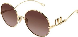 Chlo&eacute; CH0372S 001 Womens Sunglasses Gold Size 56