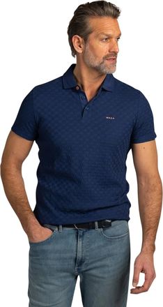 N-Z-A- NEW ZEALAND AUCKLAND Poloshirt donkerblauw geprint NZA 3 knoops