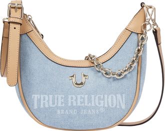 True Religion Bailey Denim & PU Hobo Bag - Dark Denim