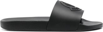 Moncler logo-embossed slides - men - Rubber/Rubber/Rubber - 40 - Black