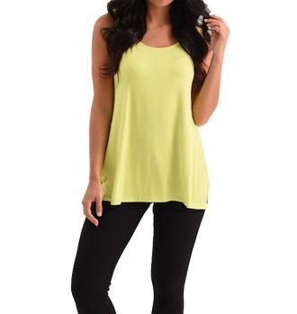 French Kyss Long Tank Top In Lime