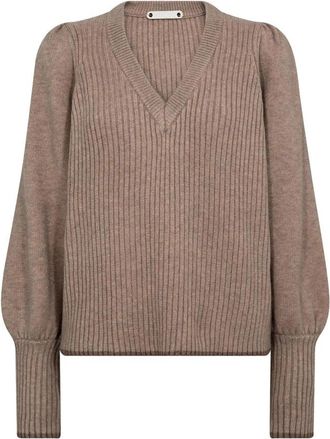 Co'Couture V-hals Truien - Dames - V-hals truien - Bruin - S - Truien & Vesten