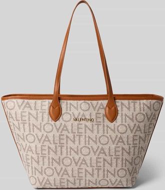 Valentino Handbags Shopper mit Logo-Muster und Label-Applikation in Cognac, Gr&ouml;&szlig;e 1
