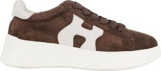 Hogan Brown Suede Leather Rebel H562 Sneakers With Memory Foam Insole