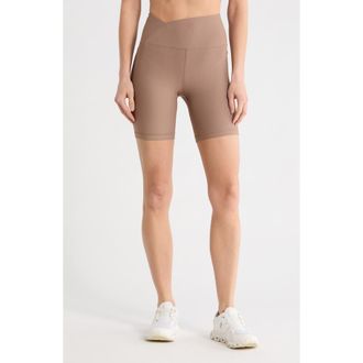 Yogalicious WonderLink Nola Rib Bike Shorts in Tiramisu at Nordstrom Rack, Size X-Large