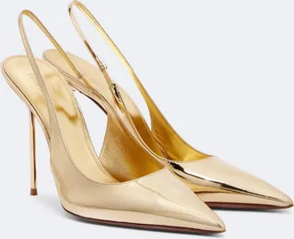 PARIS TEXAS Lidia metallic leather slingback pumps