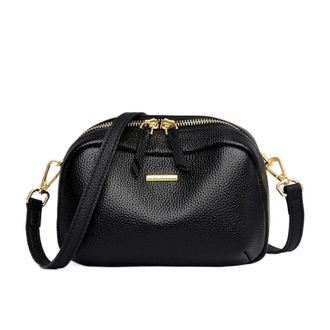 Generic Compatible For Brand Genuine Leather Handbag Women Shoulder Crossbody Bag Ladies Tote Female Messenger(Black)