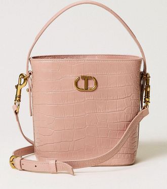 Twinset Borsa a secchiello in pelle cocco Twinset