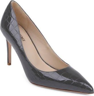 L'agence Maelle Snake Print Embossed Leather Pump in Grey Patent at Nordstrom, Size 6.5