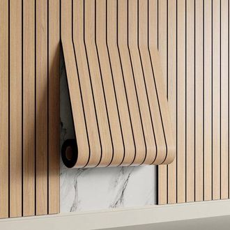 OEM Panel De Pared 3d Autoadhesivo - 2 Piezas - Aspecto De Madera Ahumada - Pvc - 300x40 Cm - Para Pared Y Techo - Insonorizado