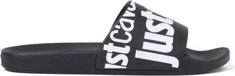 Just Cavalli Logo Pool Slide in Zwart/Wit - Heren - Sandalen - Zwart - 39 EU - Schoenen