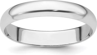 Diamond2Deal Platinum 4mm Half Round Featherweight Wedding Band Ring