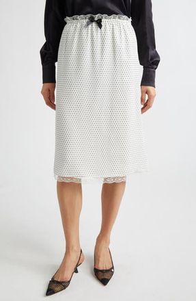 Tanner Fletcher Gender Inclusive Celerie Polka Dot Silk Slip Skirt in Ivory/Black Polkadot at Nordstrom, Size X-Small