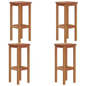 vidaXL vidaXL Bar Stools 4 pcs Solid Wood Acacia