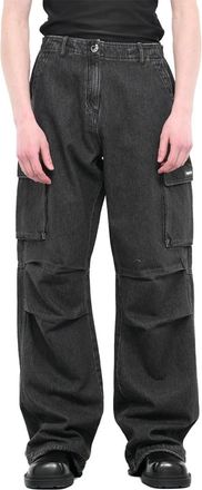 Coperni Jeans, Heren, Zwart, M, Denim, Denim Wijde Cargo Jeans