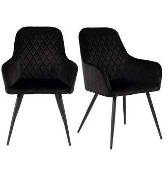 Moloo Silla de terciopelo negro (x2)