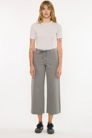 Kancan Lana High Rise Crop Wide Leg Pants in Olive at Nordstrom, Size 26