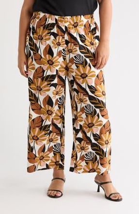 Adrianna Papell Printed Wide Leg Pants in Cream Tapenade Floral at Nordstrom Rack, Size 2 X