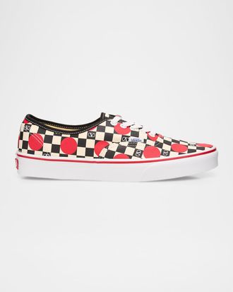 Valentino Garavani x Vans Mens Authentic Checkerboard Canvas Low-Top Sneakers