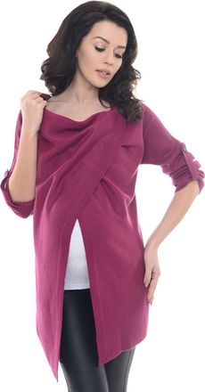 Purpless Maternity Pregnancy and Nursing Breastfeeding Cardigan Jumper Knitted Jacket 9001/5 (12/14, Dark Pink)