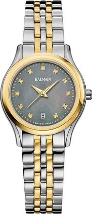Balmain Beleganza Diamond & Mother-of-Pearl Bracelet Watch, 27.5mm in Stainless Steel at Nordstrom