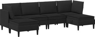 vidaXL Juego De Muebles De Sal&oacute;n 6 Uds. Negro Tela Vidaxl