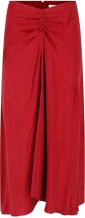 Isabel Marant Silk Midi Skirt with Gathered Waist Design
