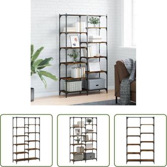 vidaXL Libreria industriale - Libreria Rovere Fumo 100x32x170 cm in Legno Multistrato e Ferro