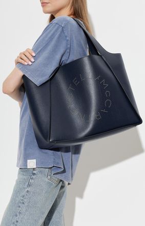 Stella McCartney Bag With Logo, Womens, Navy Blue