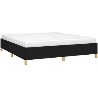 vidaXL Cama sin colchón tela negro 160x200 cm Vidaxl