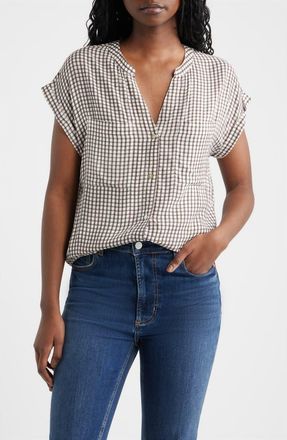 Rails Mel Patch Pocket Gingham Button-Up Shirt in Espresso Gingham at Nordstrom, Size Xx-Large