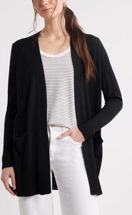 Caslon Everyday Open Front Cardigan in Black at Nordstrom Rack, Size X-Small