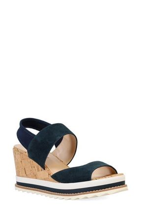 Pelle Moda Winta Platform Wedge Sandal in Midnight at Nordstrom, Size 6
