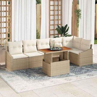 vidaXL Vidaxl - Conjunto De Comedor De Jard&iacute;n Beige, Crema 100 X 55 X 73 Cm