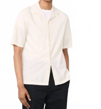 Officine G&eacute;n&eacute;rale Eren Seersucker Shirt In Cream