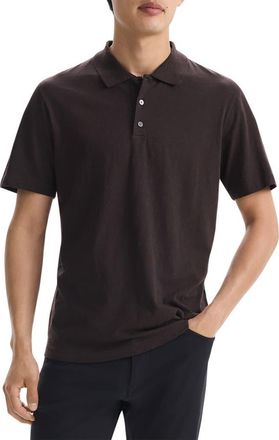 Theory Bron in Cosmos Slub Cotton Polo Shirt in Hickory - Spf at Nordstrom, Size X-Small