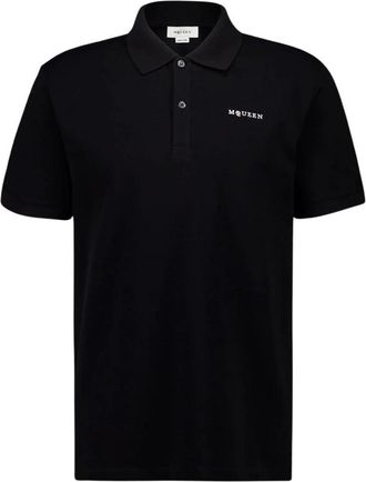 Alexander McQueen Polo Shirt met Geborduurd Logo - Heren - Polos - Zwart - XL - Katoen - Tops