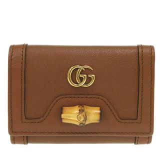 Gucci Bamboo Brown Leather Wallet (Tri-Fold) (Pre-Owned)