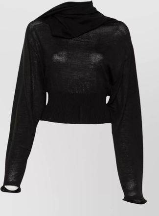 Rick Owens ribbed wool draped-neck jumper
