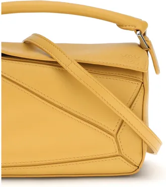 Loewe Womens Handbag Featherlight Puzzle Mini Mustard Calf Leather Handbags Hand Bags